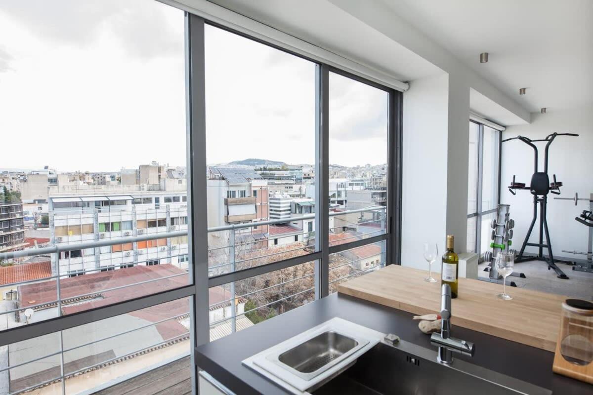 Penthouse With 360 View Of Athens And Private Gym Apartment Luaran gambar